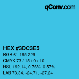 Color code: HEX #3DC3E5 | qconv.com