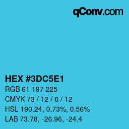 Color code: HEX #3DC5E1 | qconv.com