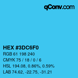 Color code: HEX #3DC6F0 | qconv.com