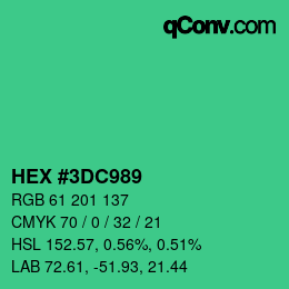 颜色代码: HEX #3DC989 | qconv.com