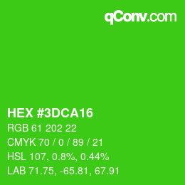 Color code: HEX #3DCA16 | qconv.com