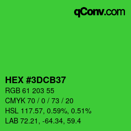 Color code: HEX #3DCB37 | qconv.com