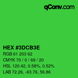 Color code: HEX #3DCB3E | qconv.com