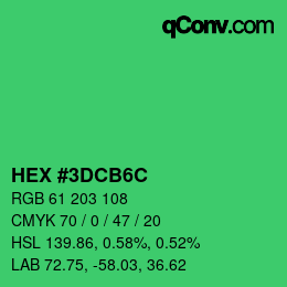 Color code: HEX #3DCB6C | qconv.com