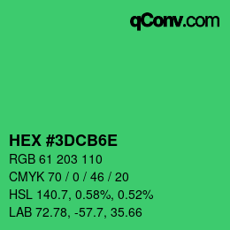 Color code: HEX #3DCB6E | qconv.com
