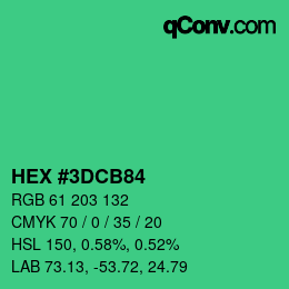 Color code: HEX #3DCB84 | qconv.com