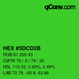 Color code: HEX #3DCD2B | qconv.com