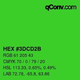 カラーコード: HEX #3DCD2B | qconv.com