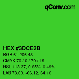 Color code: HEX #3DCE2B | qconv.com