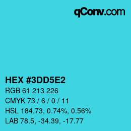 Color code: HEX #3DD5E2 | qconv.com