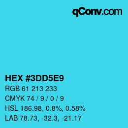颜色代码: HEX #3DD5E9 | qconv.com