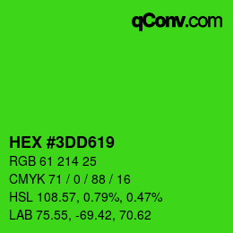 Color code: HEX #3DD619 | qconv.com