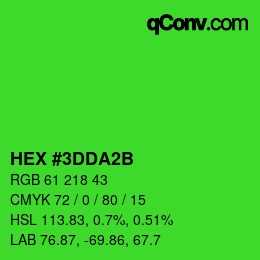 颜色代码: HEX #3DDA2B | qconv.com