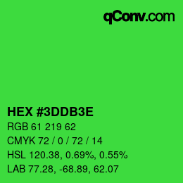 カラーコード: HEX #3DDB3E | qconv.com