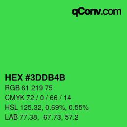 Color code: HEX #3DDB4B | qconv.com
