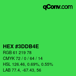Color code: HEX #3DDB4E | qconv.com
