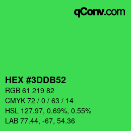 Color code: HEX #3DDB52 | qconv.com