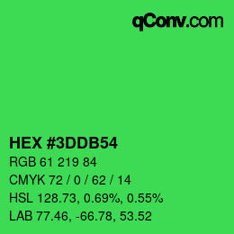 カラーコード: HEX #3DDB54 | qconv.com