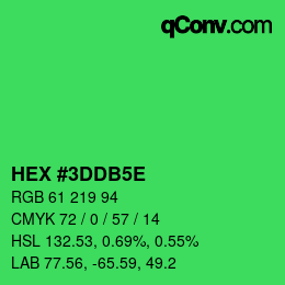 Código de color: HEX #3DDB5E | qconv.com