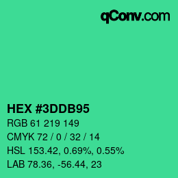 Color code: HEX #3DDB95 | qconv.com