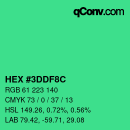 Color code: HEX #3DDF8C | qconv.com