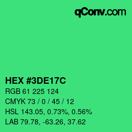 Color code: HEX #3DE17C | qconv.com