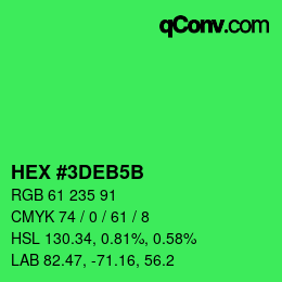 カラーコード: HEX #3DEB5B | qconv.com