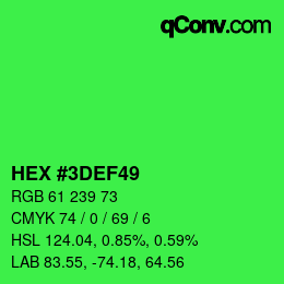 Color code: HEX #3DEF49 | qconv.com
