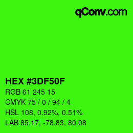 Color code: HEX #3DF50F | qconv.com