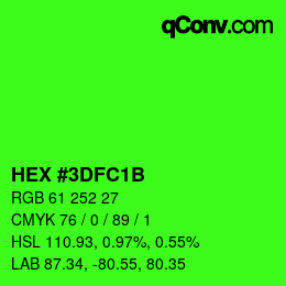 Color code: HEX #3DFC1B | qconv.com