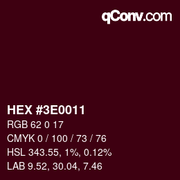 Color code: HEX #3E0011 | qconv.com