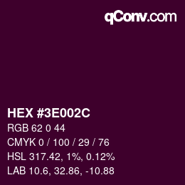 Color code: HEX #3E002C | qconv.com