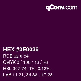 Color code: HEX #3E0036 | qconv.com