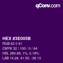 Color code: HEX #3E005B | qconv.com