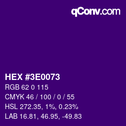 Color code: HEX #3E0073 | qconv.com