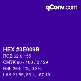 Color code: HEX #3E009B | qconv.com