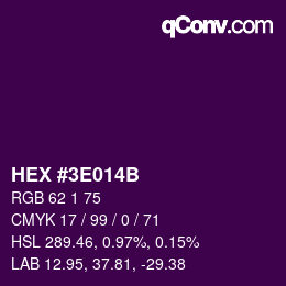 Color code: HEX #3E014B | qconv.com