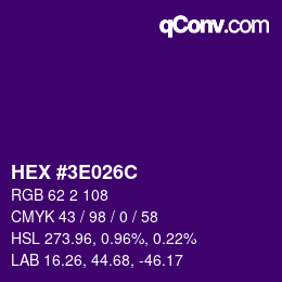 Color code: HEX #3E026C | qconv.com