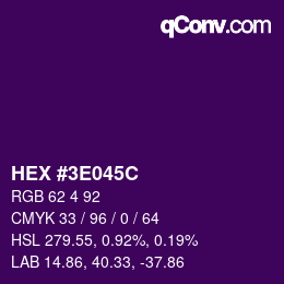 Color code: HEX #3E045C | qconv.com
