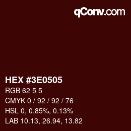 Color code: HEX #3E0505 | qconv.com