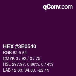 Color code: HEX #3E0540 | qconv.com