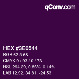 Color code: HEX #3E0544 | qconv.com