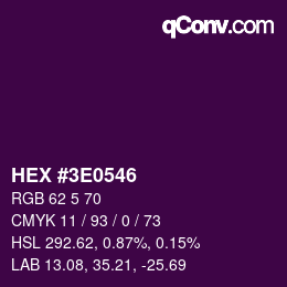 Color code: HEX #3E0546 | qconv.com