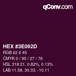 Color code: HEX #3E062D | qconv.com