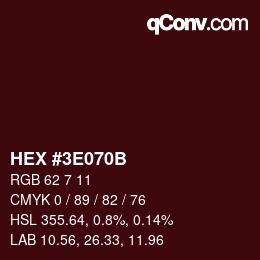 Color code: HEX #3E070B | qconv.com