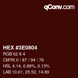 Color code: HEX #3E0804 | qconv.com