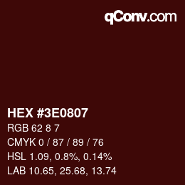 Color code: HEX #3E0807 | qconv.com