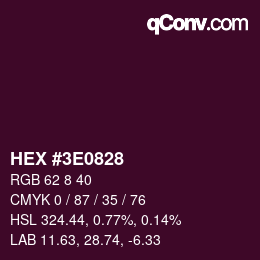 Color code: HEX #3E0828 | qconv.com