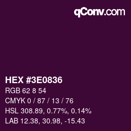 Color code: HEX #3E0836 | qconv.com
