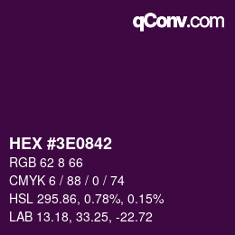 Color code: HEX #3E0842 | qconv.com